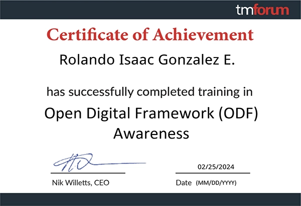 TM Forum Certified Professional Open Digital Framework ODF