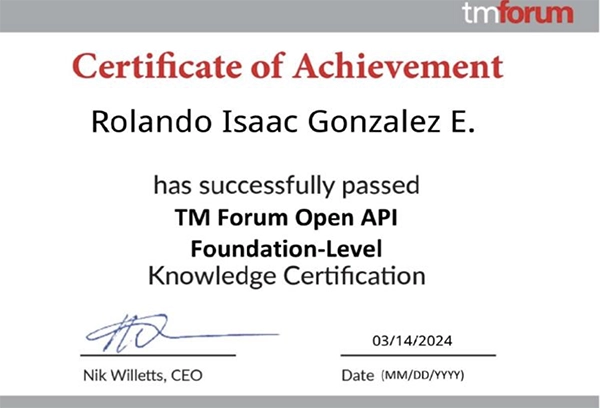 TM Forum Certified Professional Open API